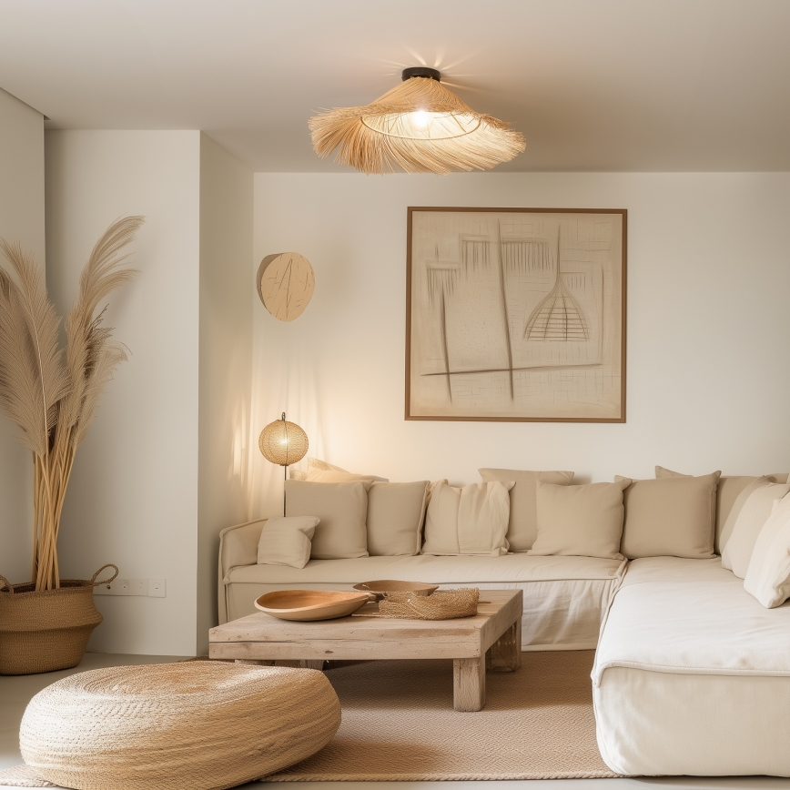 Brilagi - LED накладна люстра CERIA BOHO 1xE27/40W/230V діам. 70 см ротанг