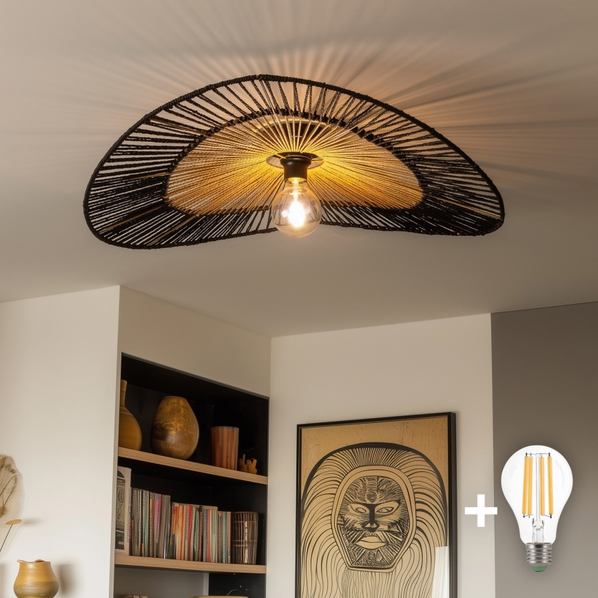 Brilagi - LED накладна люстра CERIA BOHO 1xE27/40W/230V, діаметр 50 см, чорний/коричневий/дуб