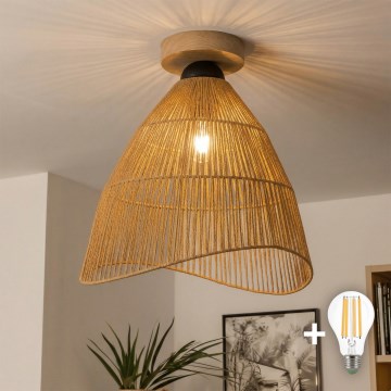 Brilagi - LED-накладна люстра CERIA BOHO 1xE27/40W/230V, діаметр 50 см, коричнева/дуб