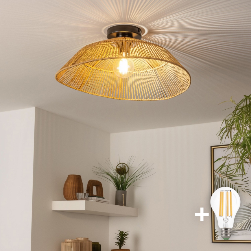 Brilagi - LED-накладна люстра CERIA BOHO 1xE27/40W/230V діаметр 50 см коричнева