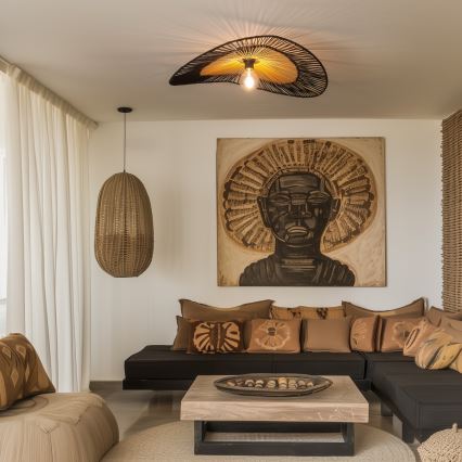 Brilagi - LED накладна люстра CERIA BOHO 1xE27/40W/230V діаметр 80 см чорна/коричнева