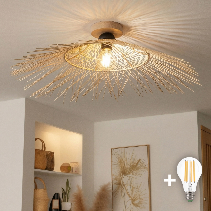Brilagi - LED накладна люстра CERIA BOHO 1xE27/40W/230V Ø 70 см бамбук/дуб