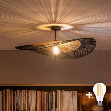 Brilagi - LED накладна люстра CERIA BOHO 1xE27/60W/230V діам. 80 см чорна/коричнева