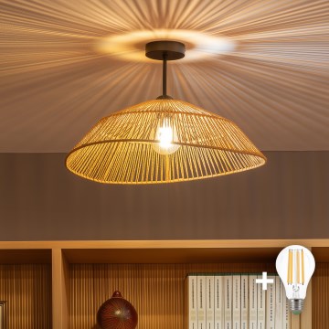 Brilagi - LED накладна люстра CERIA BOHO 1xE27/60W/230V діаметром 50 см чорний/коричневий