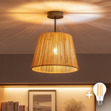 Brilagi - LED накладна люстра CERIA BOHO 1xE27/60W/230V Ø 28 см чорна/коричнева
