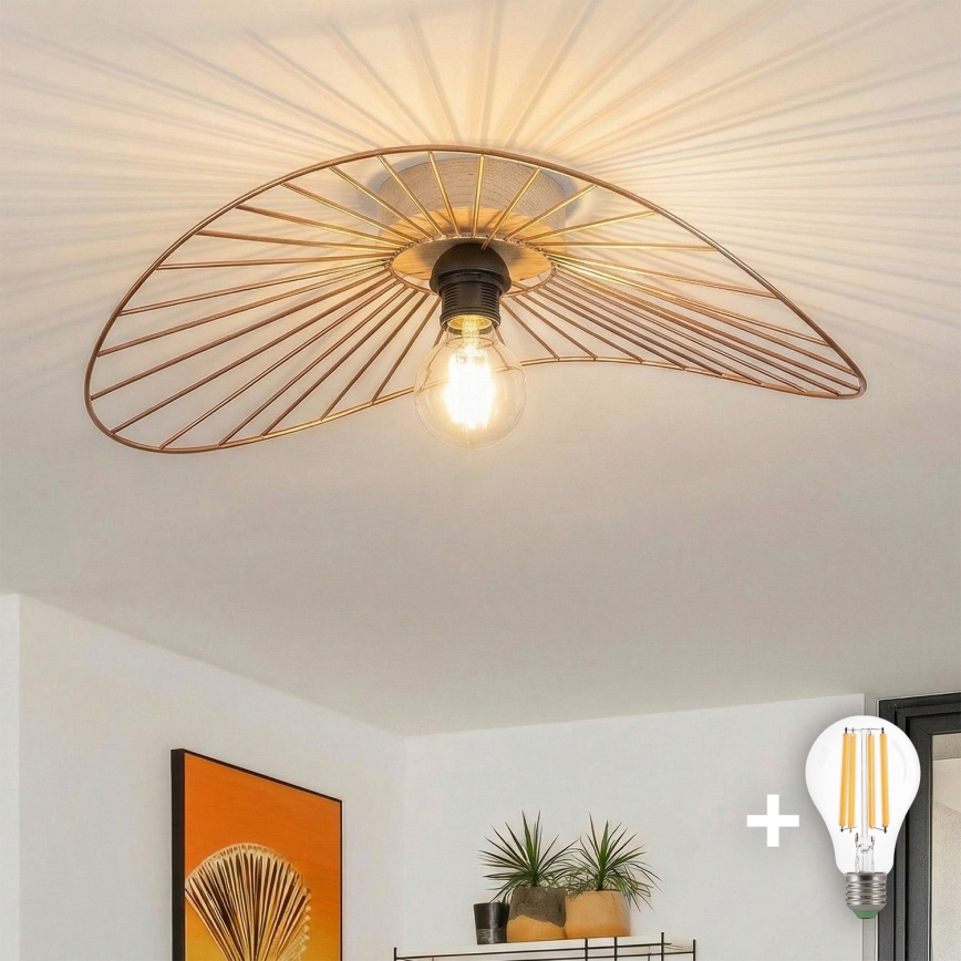Brilagi - LED накладна люстра CERIA WIRE 1xE27/40W/230V 40x56 cm бронза/дуб
