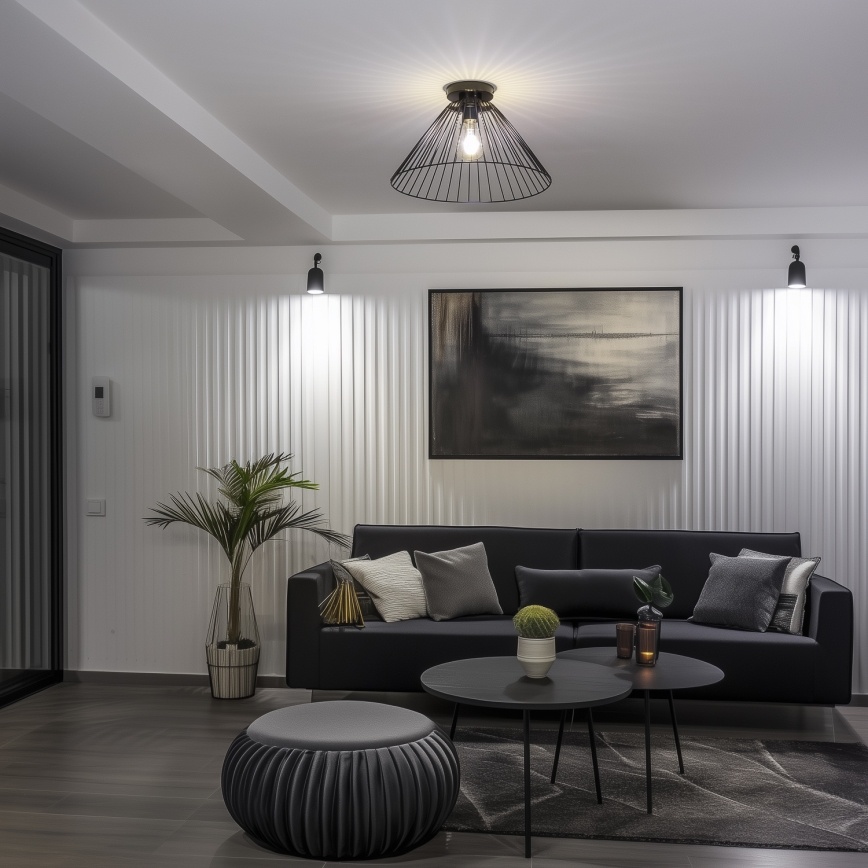 Brilagi - LED накладна люстра CERIA WIRE 1xE27/40W/230V діам. 45 см чорна