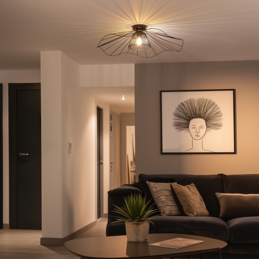 Brilagi - LED накладна люстра CERIA WIRE 1xE27/40W/230V діам. 80 см чорна