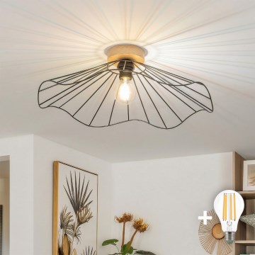 Brilagi - LED накладна люстра CERIA WIRE 1xE27/40W/230V, діаметр 60 см, чорна/дуб