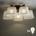 BRILAGI - LED накладна люстра LATTE 5xE27/15W/230V сосна/біла