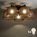 BRILAGI - LED накладна люстра LATTE 5xE27/15W/230V сосна/коричневий