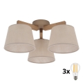 BRILAGI - LED накладна люстра LATTE SABIA 3xE27/15W/230V сосна/бежева