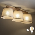 BRILAGI - LED Накладна люстра LATTE SABIA 3xE27/15W/230V сосна/бежевий