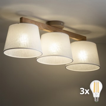 BRILAGI - LED накладна люстра LATTE SABIA 3xE27/15W/230V сосна/білий