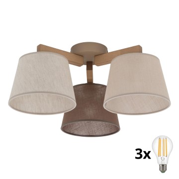 BRILAGI - LED накладна люстра LATTE SABIA 3xE27/15W/230V сосна/мікс