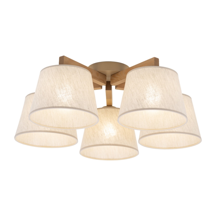 BRILAGI - LED накладна люстра LATTE SABIA 5xE27/15W/230V сосна/кремова