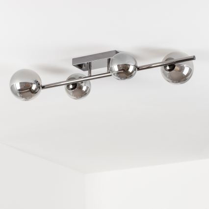 Brilagi - LED накладна люстра MILLA 4xG9/3W/230V чорний хром/димчаста