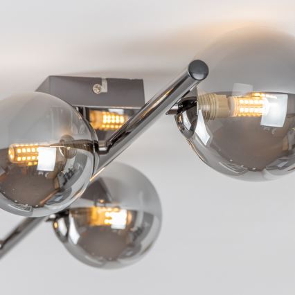 Brilagi - LED накладна люстра MILLA 4xG9/3W/230V чорний хром/димчаста