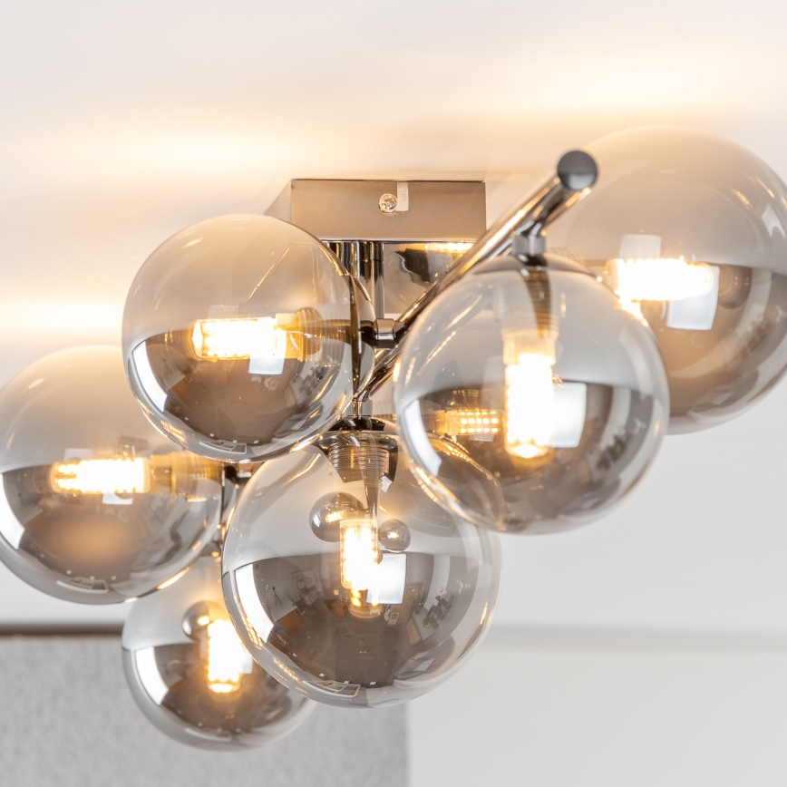 Brilagi - LED накладна люстра MILLA 7xG9/3W/230V чорний хром/димчасте