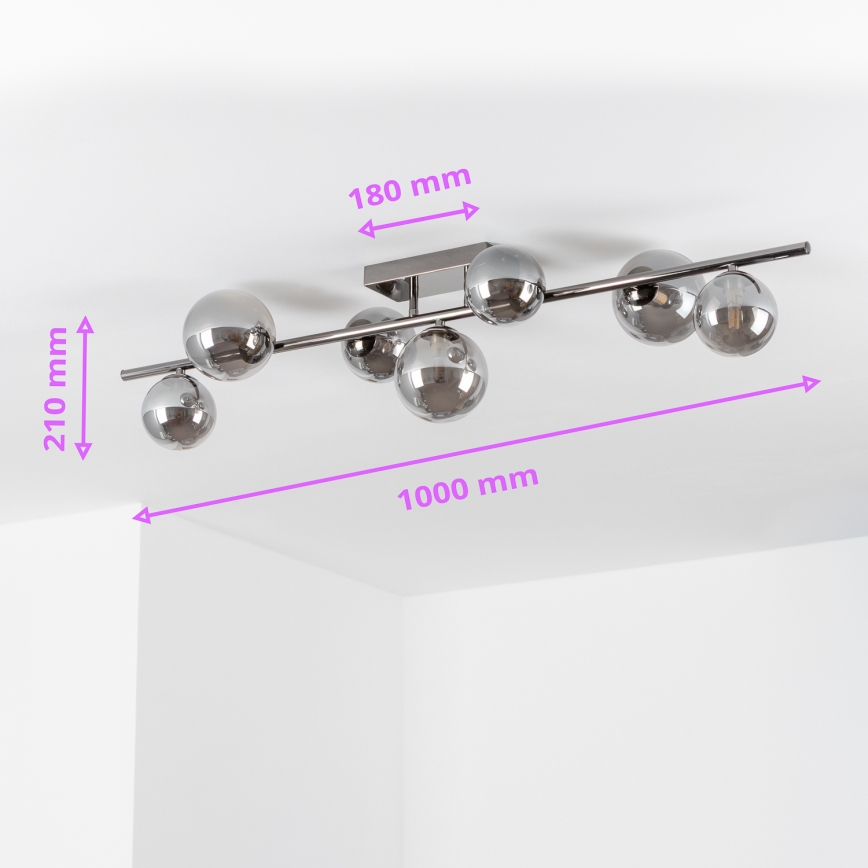Brilagi - LED накладна люстра MILLA 7xG9/3W/230V чорний хром/димчасте