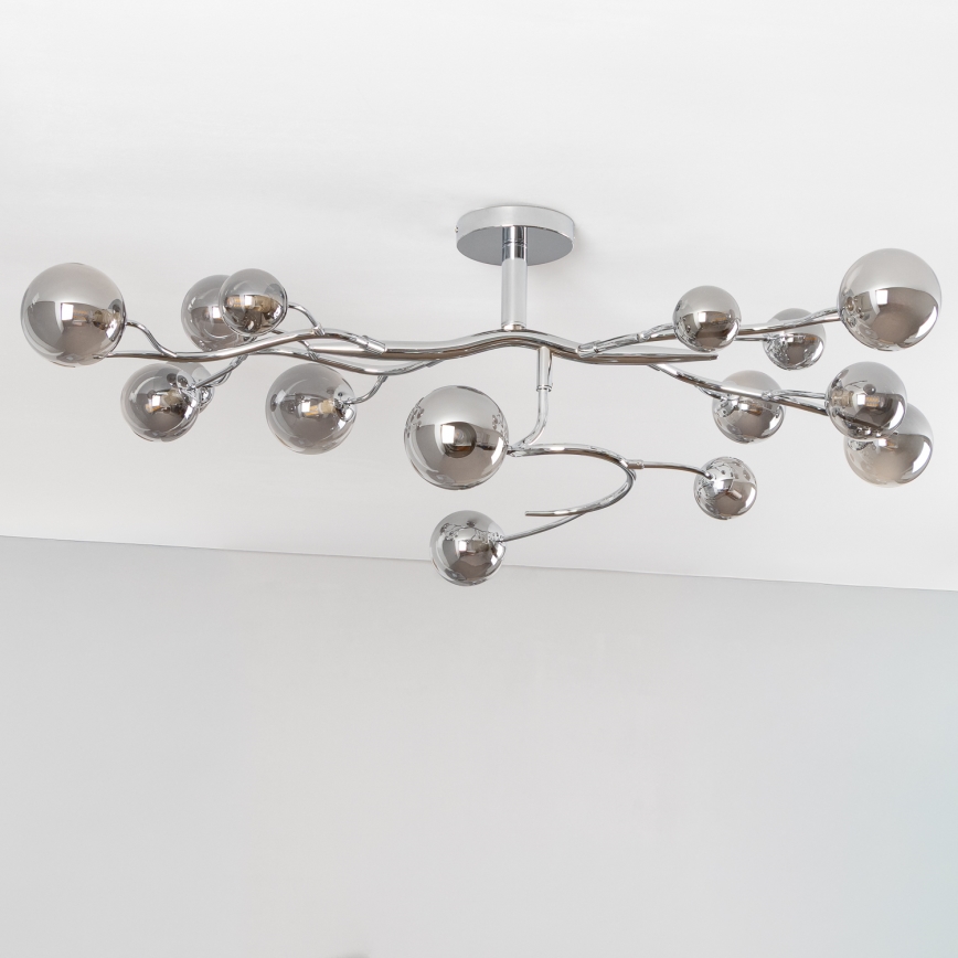 Brilagi - LED накладна люстра MISTEL 15xG9/3W/230V чорний хром/димчаста