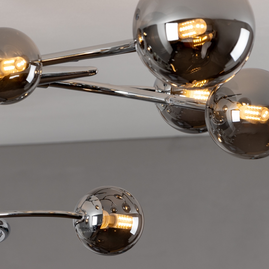 Brilagi - LED накладна люстра MISTEL 15xG9/3W/230V чорний хром/димчаста