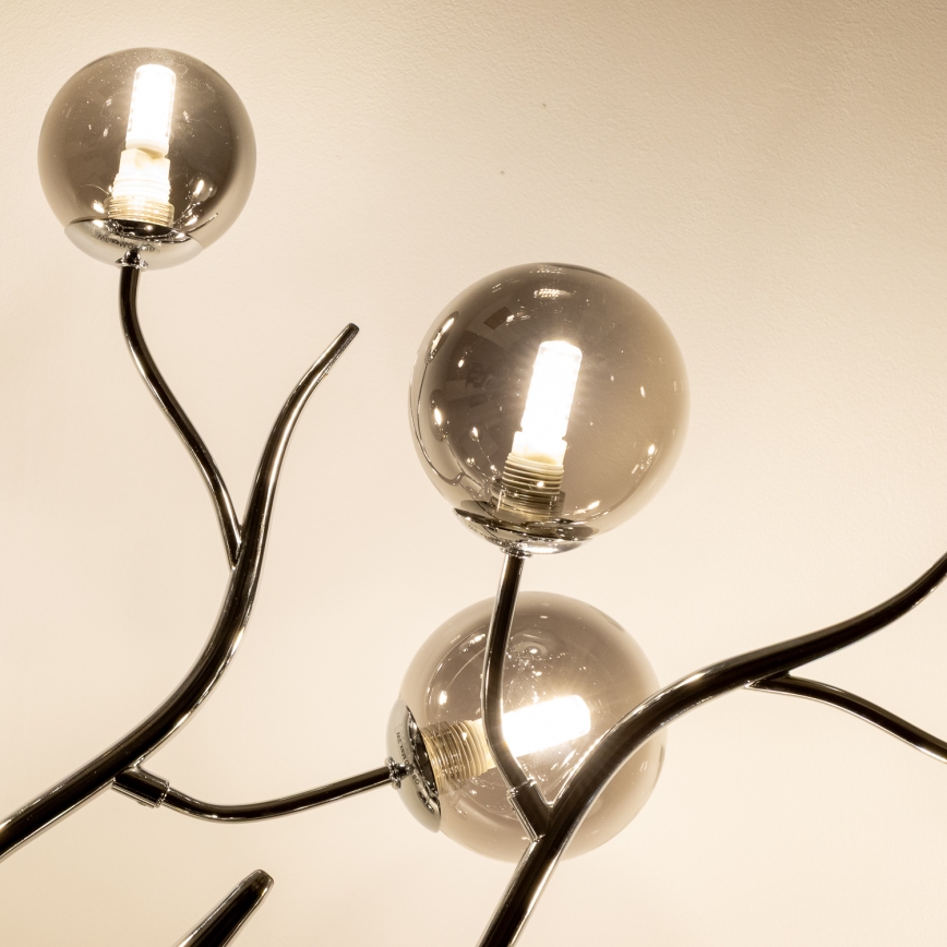 Brilagi - LED накладна люстра MISTEL 15xG9/3W/230V чорний хром/димчаста