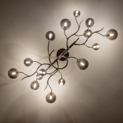 Brilagi - LED накладна люстра MISTEL 15xG9/3W/230V чорний хром/димчаста