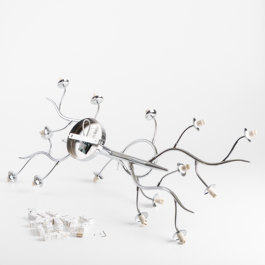 Brilagi - LED накладна люстра MISTEL 15xG9/3W/230V чорний хром/димчаста