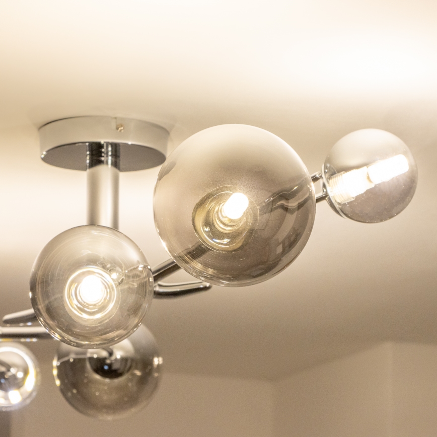 Brilagi - LED накладна люстра MISTEL 6xG9/3Вт/230В чорний хром/димчасте скло