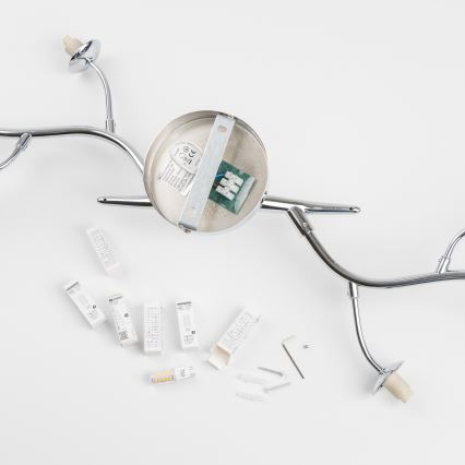 Brilagi - LED накладна люстра MISTEL 6xG9/3Вт/230В чорний хром/димчасте скло