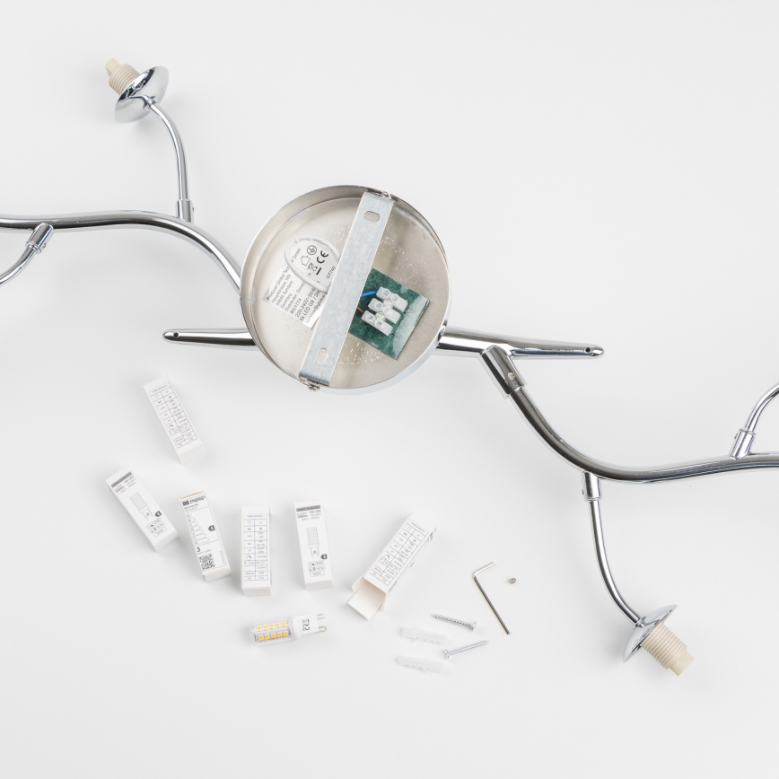 Brilagi - LED накладна люстра MISTEL 6xG9/3Вт/230В чорний хром/димчасте скло