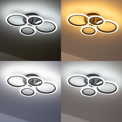 Brilagi - накладний LED світильник з регулюванням яскравості ORBITS LED/50W/230V 3000-6500K чорний + пульт дистанційного керування