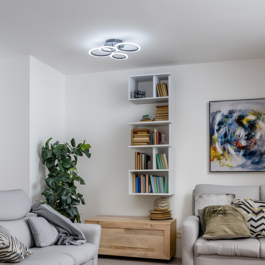 Brilagi - накладний LED світильник з регулюванням яскравості ORBITS LED/50W/230V 3000-6500K чорний + пульт дистанційного керування