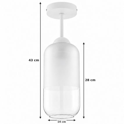 BRILAGI - LED накладна люстра RETRO GLASS 1xE27/60W/230V діаметр 14 см біла