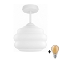 BRILAGI - LED накладна люстра RETRO GLASS 1xE27/60W/230V Ø 20 см біла
