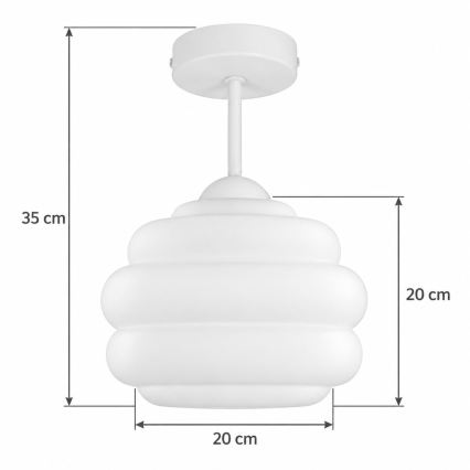 BRILAGI - LED накладна люстра RETRO GLASS 1xE27/60W/230V Ø 20 см біла