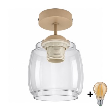 BRILAGI - LED накладна люстра RETRO GLASS 1xE27/60W/230V Ø 26 см бежевий/димчасто-сірий
