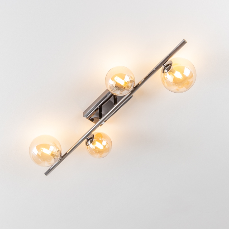 Brilagi - LED накладна стельова люстра MILLA 4xG9/3W/230V чорний хром/золото