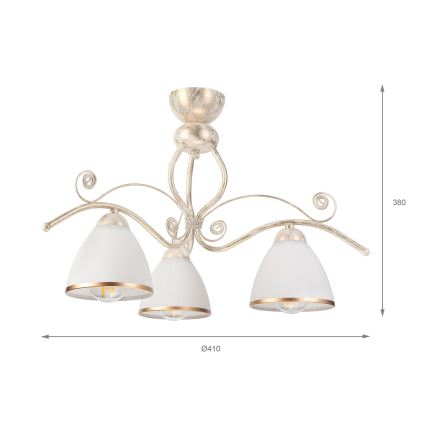 Brilagi - LED накладная люстра ANTICO 3xE27/60W/230V белая патина