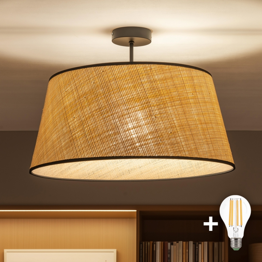 Brilagi - LED накладная люстра CERIA 1xE27/60W/230V диаметр 50 см чёрный/бежевый