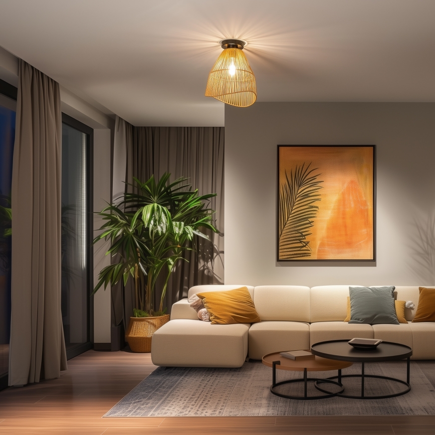 Brilagi - LED накладная люстра CERIA BOHO 1xE27/40W/230V, диаметр 30 см, коричневая