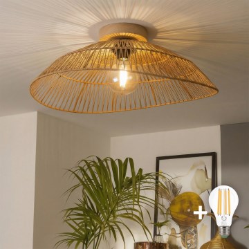 Brilagi - LED накладная люстра CERIA BOHO 1xE27/40W/230V, диаметр 70 см, коричневый/дуб