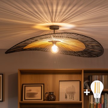 Brilagi - LED-накладная люстра CERIA BOHO 1xE27/60 Вт/230 В, диаметр 100 см, черный/коричневый