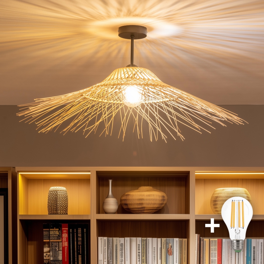 Brilagi - LED-накладная люстра CERIA BOHO 1xE27/60W/230V, диаметр 70 см, черный/бежевый