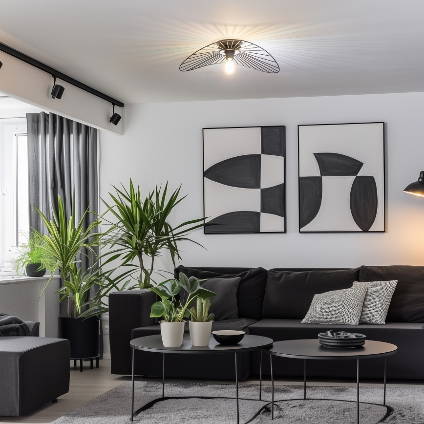 Brilagi - LED накладная люстра CERIA WIRE 1xE27/40W/230V 40x56 см чёрная