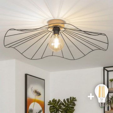 Brilagi - LED накладная люстра CERIA WIRE 1xE27/40W/230V диам. 80 см черный/дуб