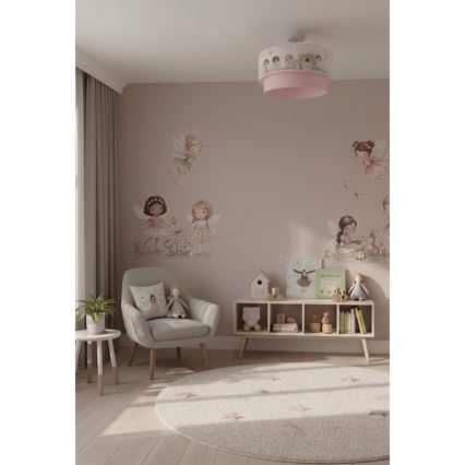 Brilagi - LED накладная люстра для детской BOBO 1xE27/10W/230V Ø 40 см розовая/феи
