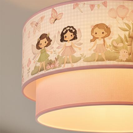 Brilagi - LED накладная люстра для детской BOBO 1xE27/10W/230V Ø 40 см розовая/феи