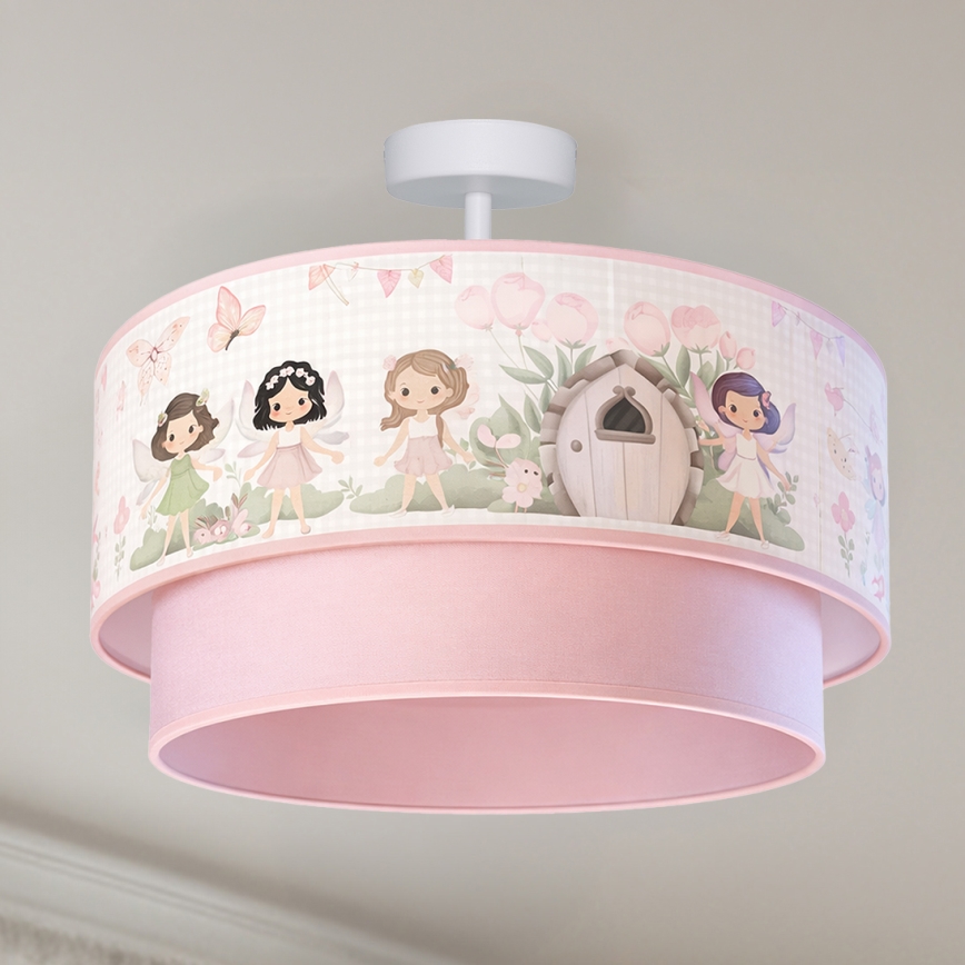 Brilagi - LED накладная люстра для детской BOBO 1xE27/10W/230V Ø 40 см розовая/феи